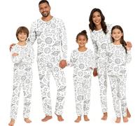 Pigiama natalizio per la famiglia Set di corrispondenza fai da te dipinto a mano colorato pigiama divertente Natale cartone animato pigiama da colorare creativo indumenti da notte può giocare e