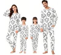 Pigiama natalizio per la famiglia Set di corrispondenza fai da te dipinto a mano colorato pigiama divertente Natale cartone animato pigiama da colorare creativo indumenti da notte può giocare e