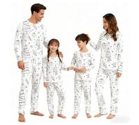 Pigiama natalizio per la famiglia Set di corrispondenza fai da te dipinto a mano colorato pigiama divertente Natale cartone animato pigiama da colorare creativo indumenti da notte può giocare e