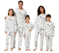 Pigiama natalizio per la famiglia Set di corrispondenza fai da te dipinto a mano colorato pigiama divertente Natale cartone animato pigiama da colorare creativo indumenti da notte può giocare e