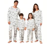 Pigiama natalizio per la famiglia Set di corrispondenza fai da te dipinto a mano colorato pigiama divertente Natale cartone animato pigiama da colorare creativo indumenti da notte può giocare e