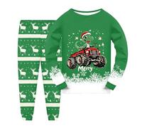 Pigiama natalizio per ragazzi e ragazze, pigiama natalizio per bambini con stampa brutta biancheria da notte a maniche lunghe unisex girocollo confortevole morbido stampa natalizia pigiama per bambini