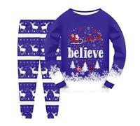 Pigiama natalizio per ragazzi e ragazze, pigiama natalizio per bambini con stampa brutta biancheria da notte a maniche lunghe unisex girocollo confortevole morbido stampa natalizia pigiama per bambini