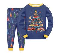 Pigiama natalizio per ragazzi e ragazze, pigiama natalizio per bambini, stampa brutta, biancheria da notte a maniche lunghe, unisex, confortevole, morbido, girocollo, per feste, vacanze, 2 pezzi