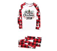 Pigiama natalizio per tutta la famiglia con elegante motivo a quadri come comodo abbigliamento festivo per ore piacevoli nella stagione fredda, Colore: rosa., XL