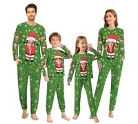 Pigiama natalizio personalizzato per la famiglia, set coordinati, pigiama personalizzato con facce buffe per donne e uomini, pigiama natalizio a maniche lunghe personalizzato, regalo per le vacanze