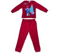 PIGIAMA NATALIZIO STITCH DISNEY COMPLETO IN 100% CALDO COTONE BAMBINA - STI2005
