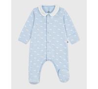 Pigiama neonato in cotone con colletto stampato con balena Petit Bateau - blu - Taglia 1 mesi 1M blu/bianco