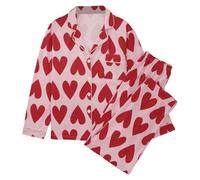Pigiama Party Pigiama Eleent per San Valentino composto da un Top a maniche lunghe e da un morbido gilet con motivo a cuore, ideale per serate di relax a casa