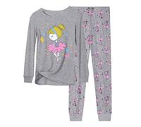 Pigiama per Bambina Ragazzo Lungo Stampa Artistica Sleepwear Pjs 2 Pezzi Ragazze Felpato Tops Pants Nightwear Set di Abbigliamento la casa Bambini