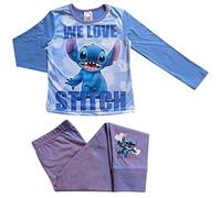 Pigiama per bambine di Lilo & Stitch con angelo, a lunghezza intera, maglietta a maniche lunghe + pantaloni da salotto 5-14 anni, Noi amiamo, 4-5 Years