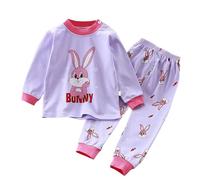 Pigiama per Bambine e Ragazze, Dinosauro, Animali, Cotone, 2 Pezzi, Treno, per Bambini, per Bambini, Cartoni Animati, Pigiameria per Autunno e Inverno Maglia 4 Anni