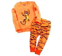 Pigiama per bambini, 2 pezzi, 100% cotone (86 - 140), per ragazzi, in due pezzi, in cotone, a maniche lunghe, per la notte, per bambini tigre 122 cm