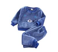 Pigiama per Bambini Addensato Ragazzini Autunno e Inverno Pile sfocato Ragazzi e Ragazze Velluto Corallo Set di Abbigliamento per la casa per Bambini Accappatoio 4 Anni Spugna