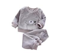 Pigiama per Bambini Addensato Ragazzini Autunno e Inverno Pile sfocato Ragazzi e Ragazze Velluto Corallo Set di Abbigliamento per la casa per Bambini Vestaglia Pile 2 Anni