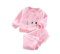 Pigiama per Bambini Addensato Ragazzini Autunno e Inverno Pile sfocato Ragazzi e Ragazze Velluto Corallo Set di Abbigliamento per la casa per Bambini Accappatoio 4 Anni Spugna