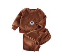 Pigiama per Bambini Addensato Ragazzini Autunno e Inverno Pile sfocato Ragazzi e Ragazze Velluto Corallo Set di Abbigliamento per la casa per Bambini Vestaglia Pile 2 Anni