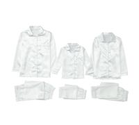 Pigiama per bambini, in seta satinata con bottoni, set di pigiami, in due pezzi, tinta unita, biancheria da notte per famiglie, loungewear, a maniche lunghe, in seta per Halloween, 2 anni, bianco, 11