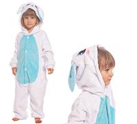 Pigiama per bambini Kigurumi intero costume da coniglio blu 105-115