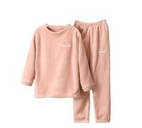 Pigiama per Bambini Set Caldo Tinta Unita Ragazzi e Ragazze Abbigliamento per la casa per Bambini Morbido Abbigliamento per la casa sfocato con Pantaloni Sportivi in Pile Vestaglia 5 Anni