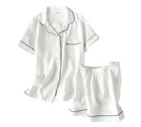 Pigiama per Donna Set,Completo da Casa A Maniche Corte da Donna, Comodo Pigiama, Accappatoio E Pantaloncini, Completo da Casa per Le Vacanze, per Primavera, Estate E Autunno.