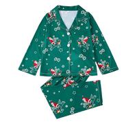 Pigiama Pile Natalizio, Pigiama Bambina Invernale,Pigiama Intero per Bambine con Stampa Elegante e Vestaglia Coordinata per Un Comfort Totale Durante Il e Il Relax casalingo Quotidiano