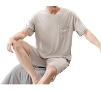 Pigiama Premium for uomo grande e alto, set da salotto morbido ed elasticizzato, essenziale for la casa, traspirante, con vita elasticizzata, abbigliamento da notte rilassante for casa e ufficio, como