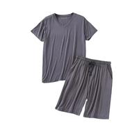 Pigiama Premium for uomo grande e alto, set da salotto morbido ed elasticizzato, essenziale for la casa, traspirante, con vita elasticizzata, abbigliamento da notte rilassante for casa e ufficio, como