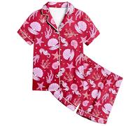 Pigiama Ragazza Completo Bambina Ragazzo Raso Seta Bambini per Top Pantaloni Elastica in Vita Abbigliamento casa Abbottonato