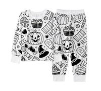 Pigiama Ragazzo Bambino Morbido Due Pezzi Abbigliamento da Notte Strati Termici per Bambini, Top e Pantaloni Felpato Caldo Cotone Vestiti Neonato Maschio Delicato sulla Pelle Elegante