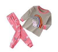Pigiama Ragazzo in Cotone Lungo a Maniche Lunghe biancheria intima termica strati termici per bambini, top e pantaloni Pyjama Sets Vestiti Bambino Invernale Due Pezzi Della Stampa Fumetto Dormire Star