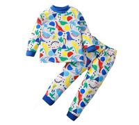Pigiama Ragazzo in Cotone Lungo Pigiameria Bambino Due Pezzi Abbigliamento da Notte Maglia a Maniche Lunghe e Pantaloni Caldo Comoda Manica Lunga Tuta Casa per Casual