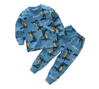 Pigiama Ragazzo in Cotone Lungo Ragazzi Ragazze Manica Lunga Set Casa con Girocollo Abbigliamento Bambine e Bambini Felpato Caldo Comoda per Dormire Stare