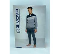 Pigiama Ragazzo Invernale "Givova" Caldo Cotone Interlock Manica Lunga Full Zip