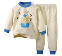 Pigiama Ragazzo Lungo Bambina e Bambino Set Casa con Girocollo Autunnale Invernale Pigiami Caldo Cotone della Stampa Fumetto Ideale per Primavera Autunno
