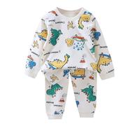 Pigiama Ragazzo Ragazzi Ragazze Manica Lunga Abbigliamento da Casa Set Strati Termici per Bambini, Top e Pantaloni Tuta Casual della Stampa Fumetto