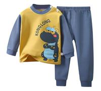 Pigiama Ragazzo Ragazzi Ragazze Manica Lunga Biancheria Intima Termica Maglia a Maniche Lunghe e Pantaloni Pigiami Caldo Cotone Bambino Comoda per Dormire Stare in Casa