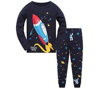 Pigiama Ragazzo Squalo Astronauta Razzo Cotone Lungo Pyjama Sets Vestiti Bambino Invernale Due Pezzi Impostato Natalizio Regalo per Ragazzi 9-10 Anni