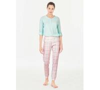 PIGIAMA RAGNO DONNA DC38N1 COTONE PRIMAVERA ESTATE SERAFINO LETTO NOTTE quadri