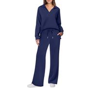 Pigiama Raso Donna Set da Donna Completi da 2 Pezzi 2024 Pigiama a Maniche Lunghe con Bottoni Pantaloni a Gamba Larga Tuta con Tuta Pigiama Natale Coppia Camice da Notte Estive (BU1, XXL)
