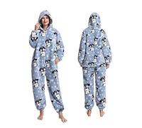 Pigiama Salopette Donna - Womans Cartoon Animal Umpsuits per Uomo e Donna Unisex Carino Ispessito Coppie New French Velvet Home Tianma Adulto 1 Pezzo Pigiama Completo