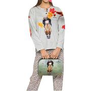Pigiama Santoro Gorjuss SCHOOL GIRL donna DUE PEZZI CALDO COTONE