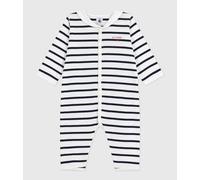 Pigiama senza piedini con scollo a barca in cotone con stampa a righe neonato bianco MARSHMALLOW,blu SMOKING 81cm