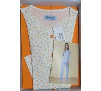 Pigiama serafino con bottoni da donna manica lunga in cotone Linclalor 73907