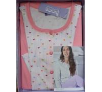 Pigiama serafino da donna manica lunga in cotone jersey intimo Linclalor 74422