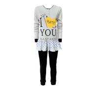 Pigiama serafino invernale lungo donna caldo cotone Character 3792