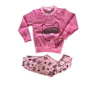 Pigiama Serafino Lungo Bimba Due Pezzi Cotone Interlock - Primero (Art. 13351 Caramella/Rosa, 5 Anni)