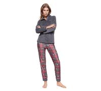 Pigiama serafino lungo donna in pile caldo invernale collo alto Laura Biagiotti