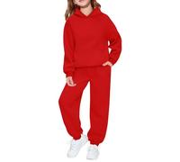 Pigiama Set per ragazzi e ragazze, camicie per bambini di taglia media e grande, magliette calde in velluto per adolescenti, magliette carine a sarto ragazza Set pantaloni e giacca, rosso, 2-3 Anni