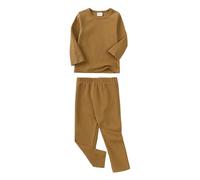 Pigiama spesso per ragazzi e ragazze, in cotone, set di pigiama per bambini, tinta unita, in due pezzi, per adolescenti, pigiami per bambini, 1-9 anni, caffè, 7-8 Jahre